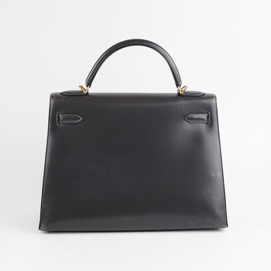 Hermes Kelly 32 Box Graphite Stamp E Square (2001)