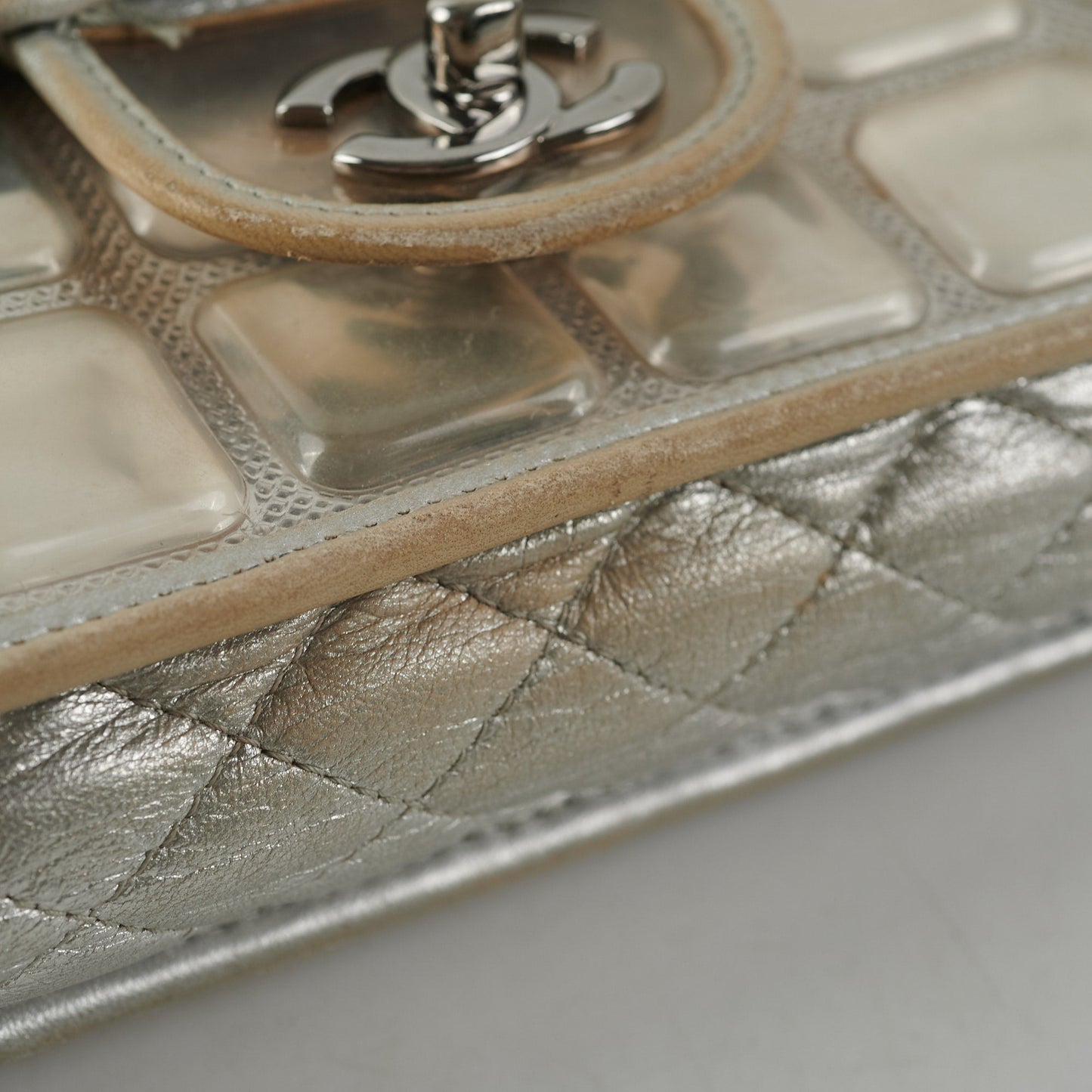 Chanel CC Turnlock Ice Cube Flap Silver
