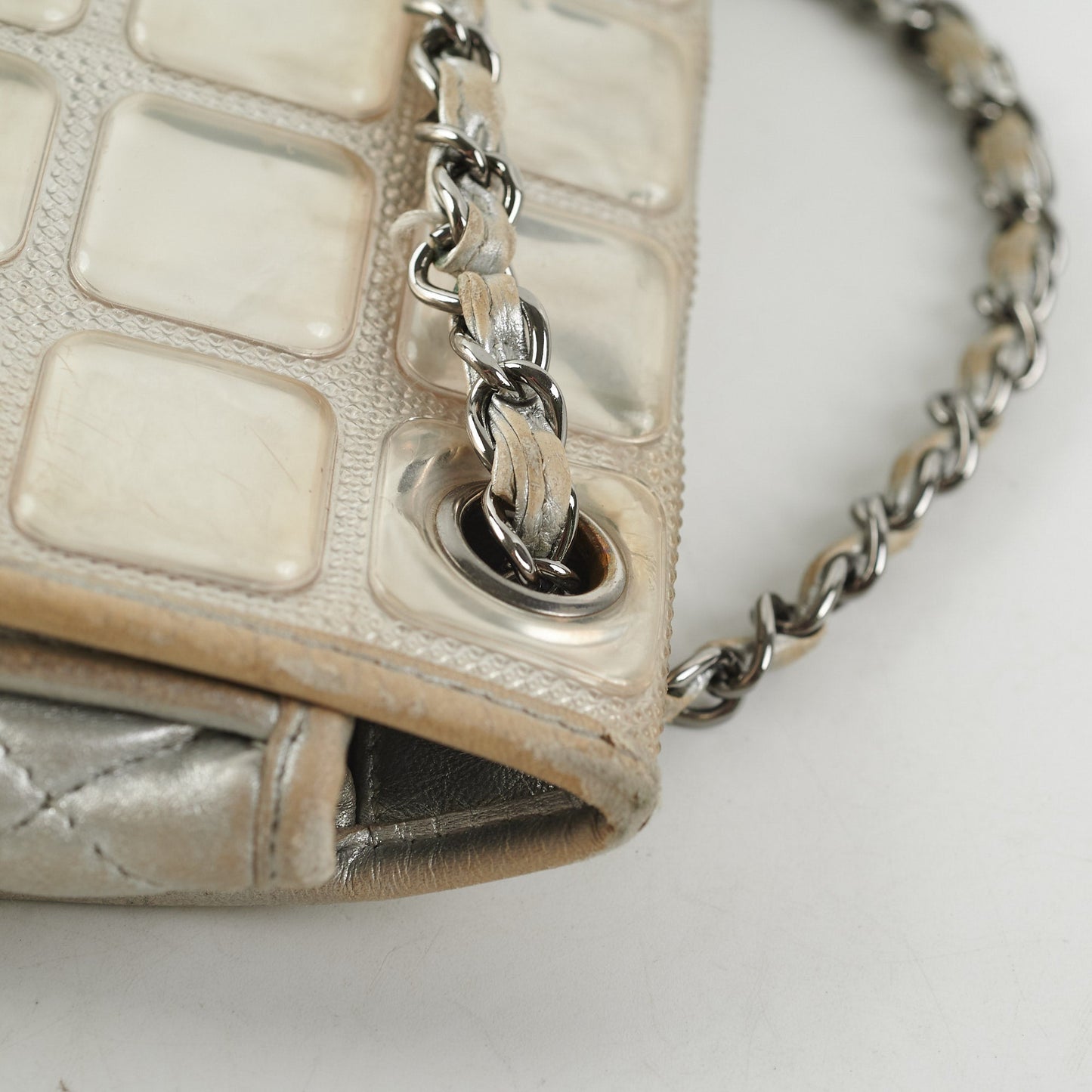 Chanel CC Turnlock Ice Cube Flap Silver