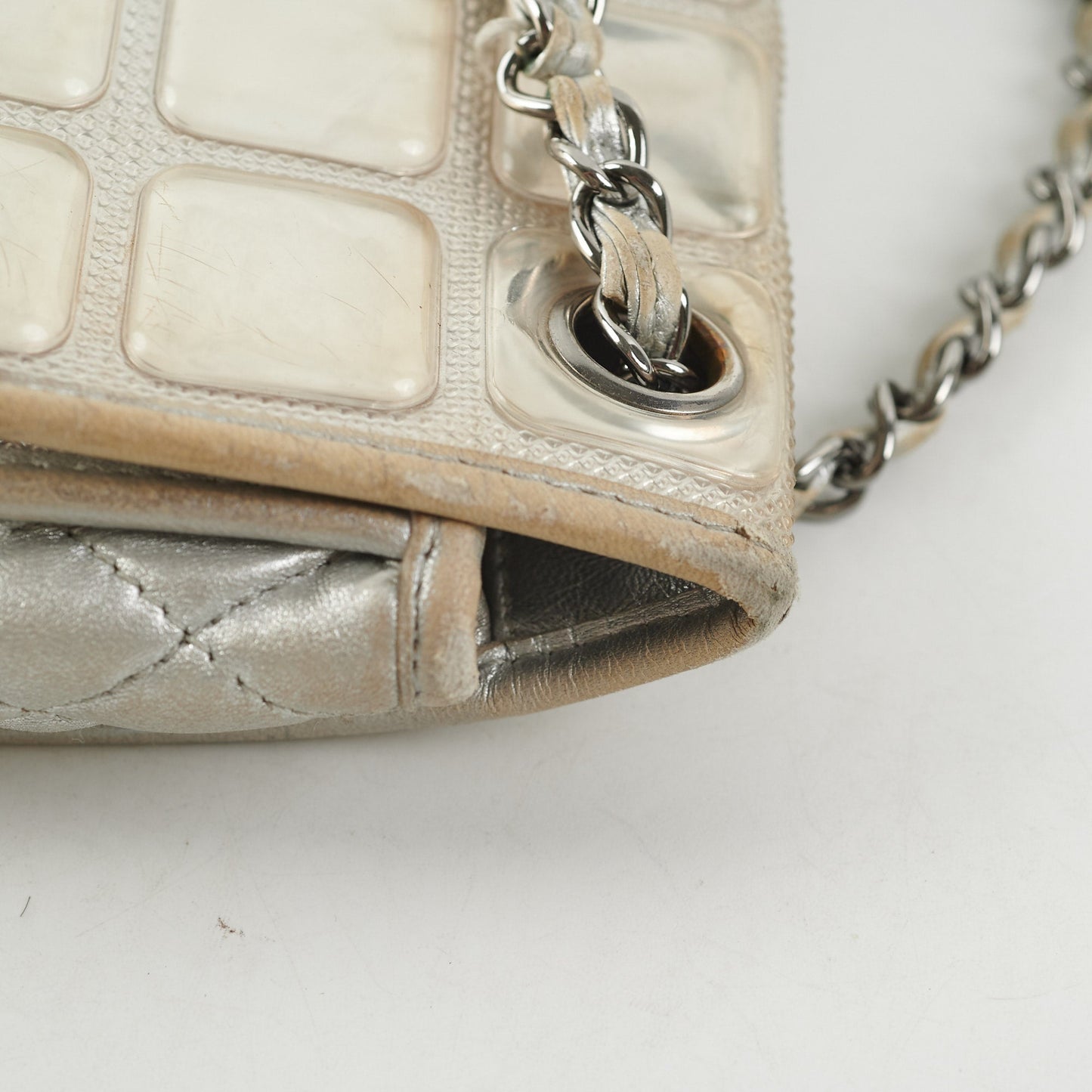 Chanel CC Turnlock Ice Cube Flap Silver