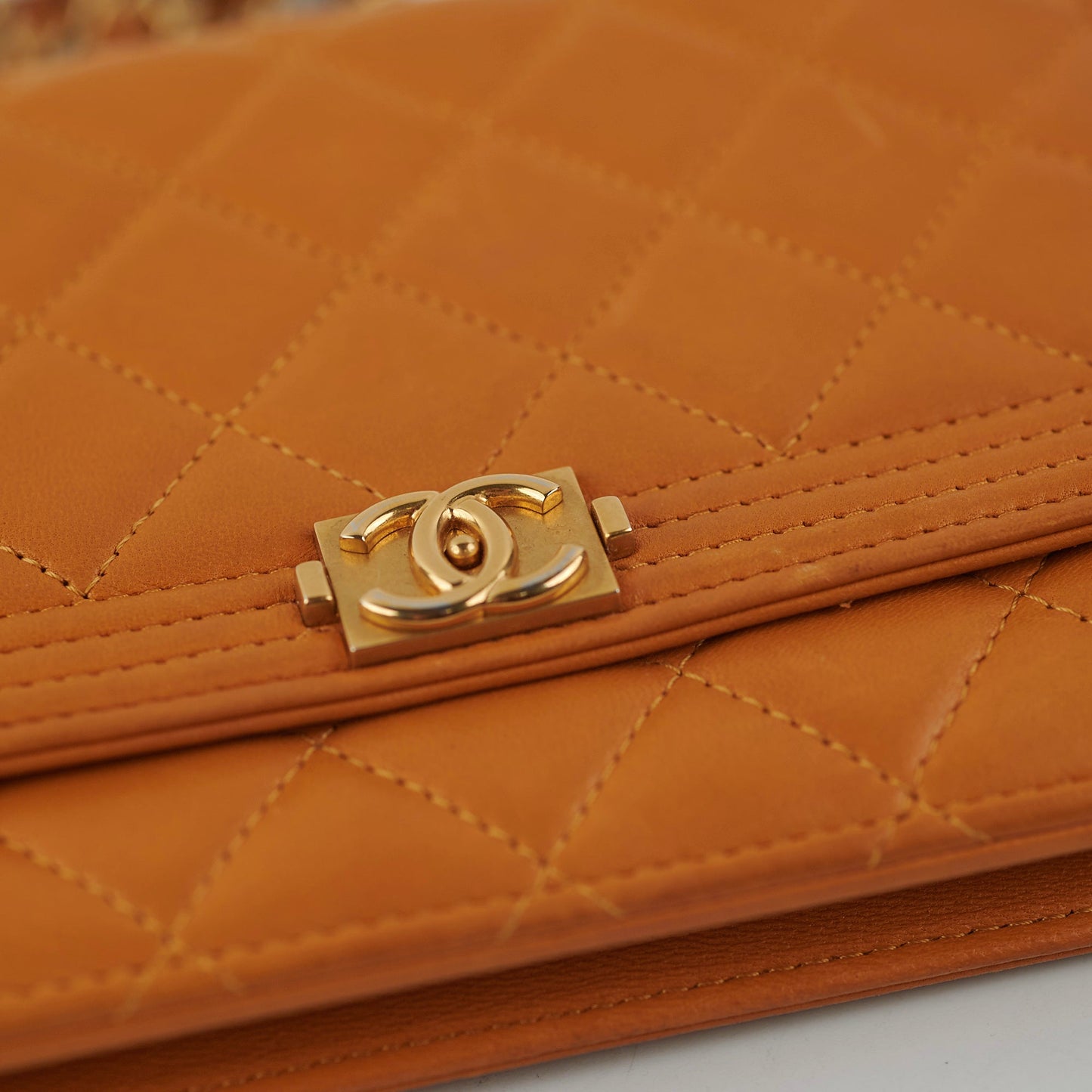 Chanel Boy Wallet On Chain WOC Lambskin Brown Crossbody Bag