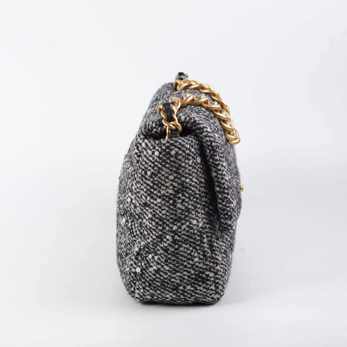 Chanel 19 Tweed Medium/Large Flap Bag Grey/Black