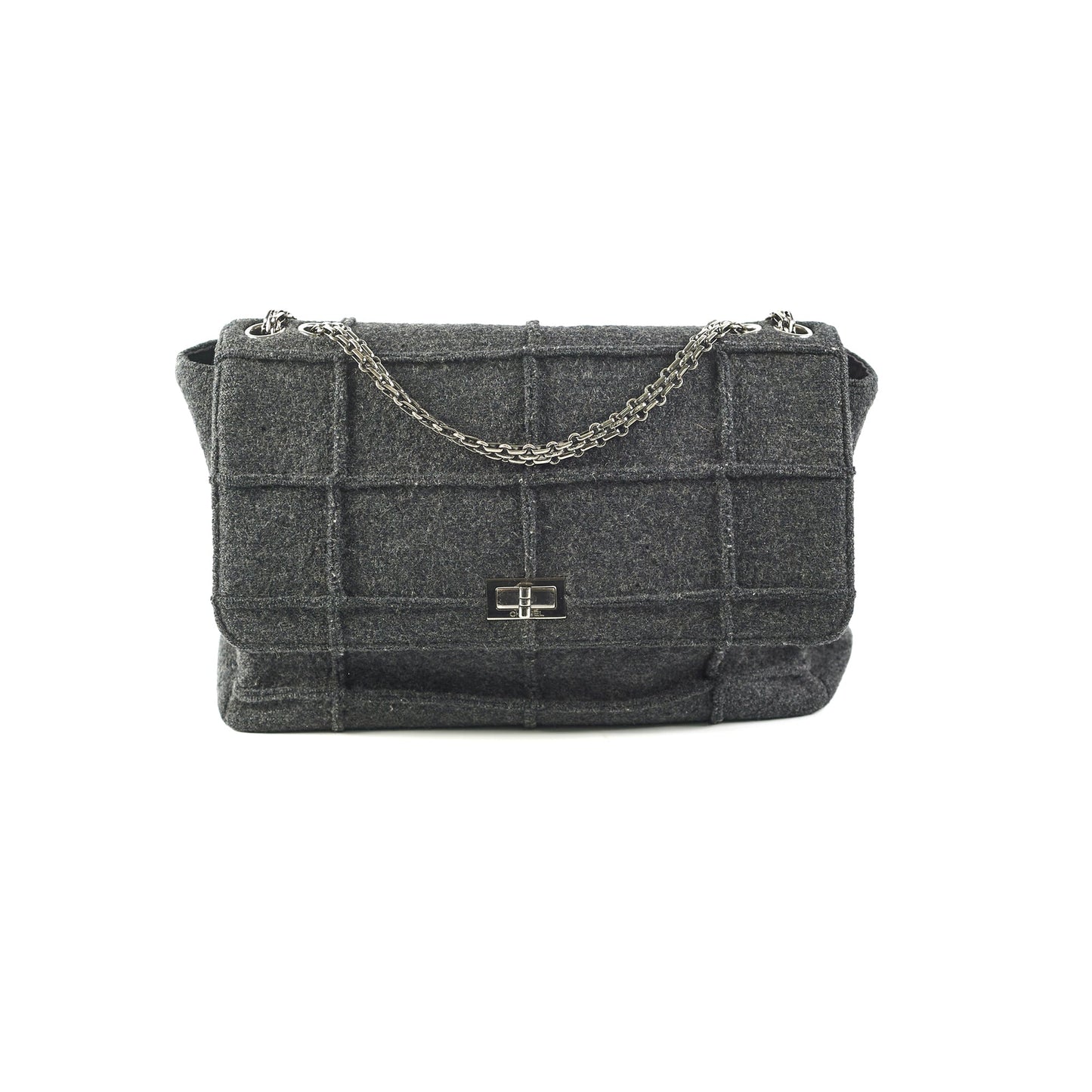 Chanel 2.55 Panelled Shoulder Bag Anthracite Grey