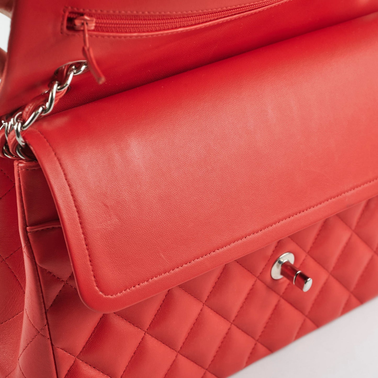 Chanel Jumbo Lambskin Red