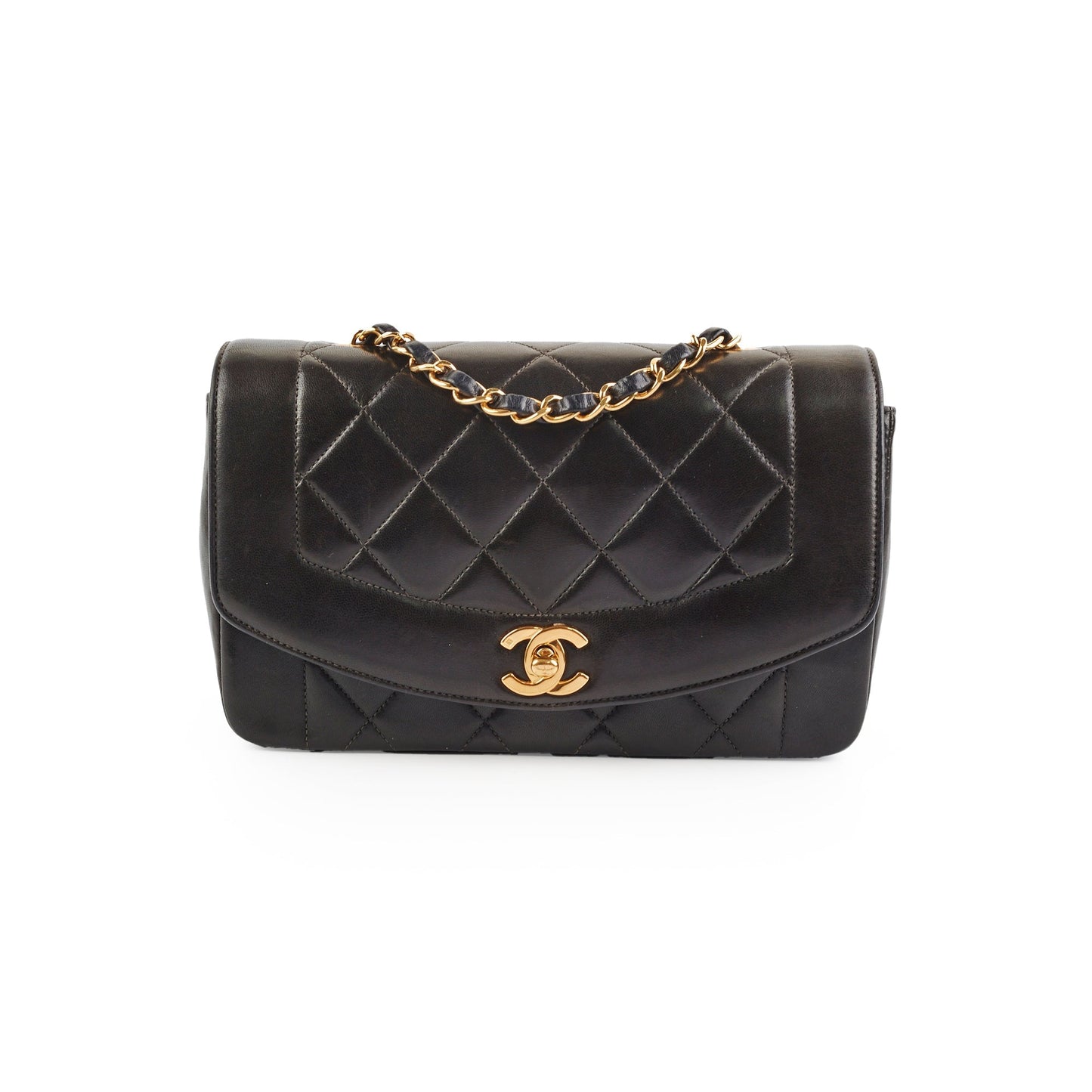 Chanel Small  Diana Lambskin Black