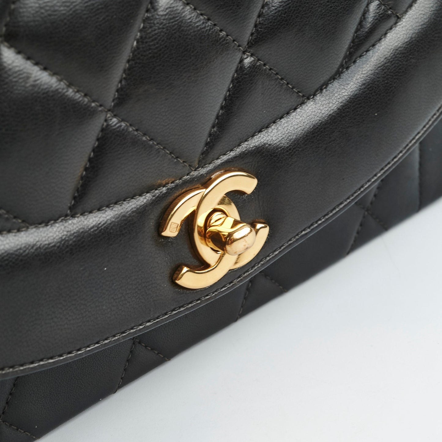 Chanel Small  Diana Lambskin Black