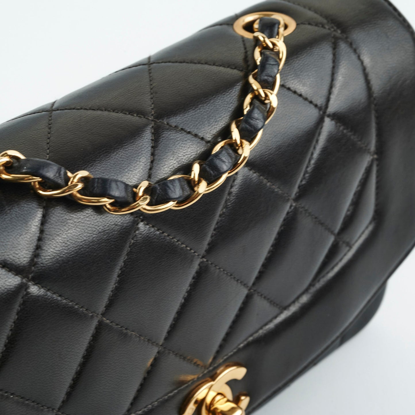 Chanel Small  Diana Lambskin Black