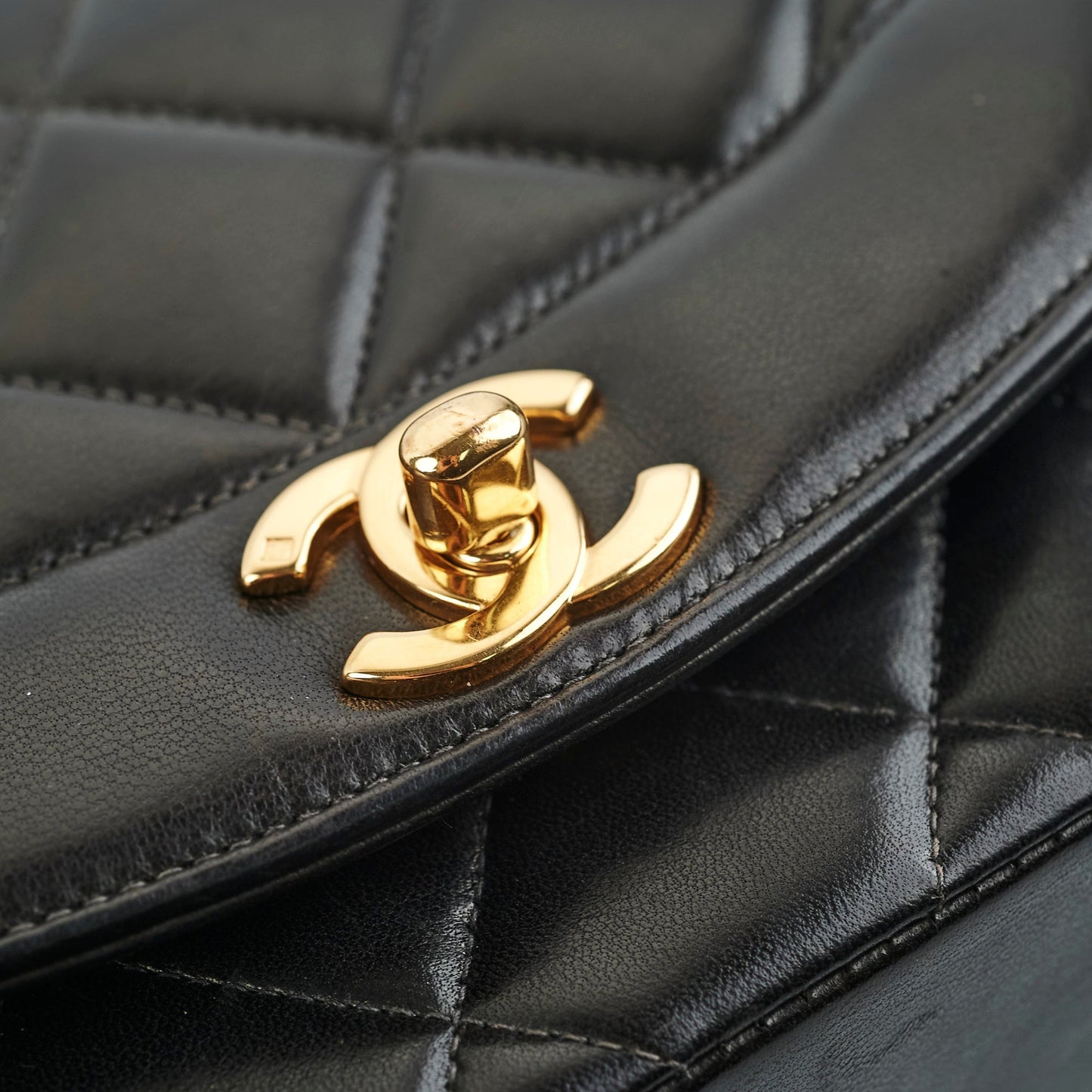 Chanel Small  Diana Lambskin Black