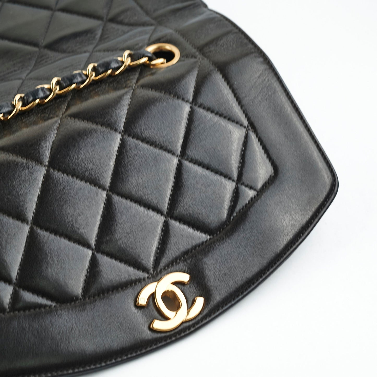 Chanel Small  Diana Lambskin Black