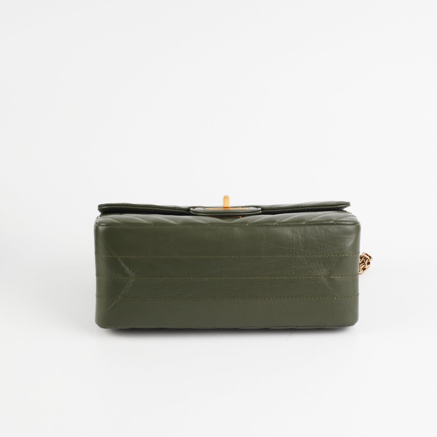 Chanel Mini 2.55 Chevron Reissue Khaki Green (Microchipped)