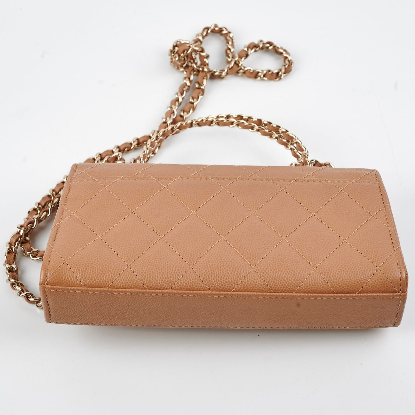 Chanel Kelly Top Handle Dark Beige Caviar