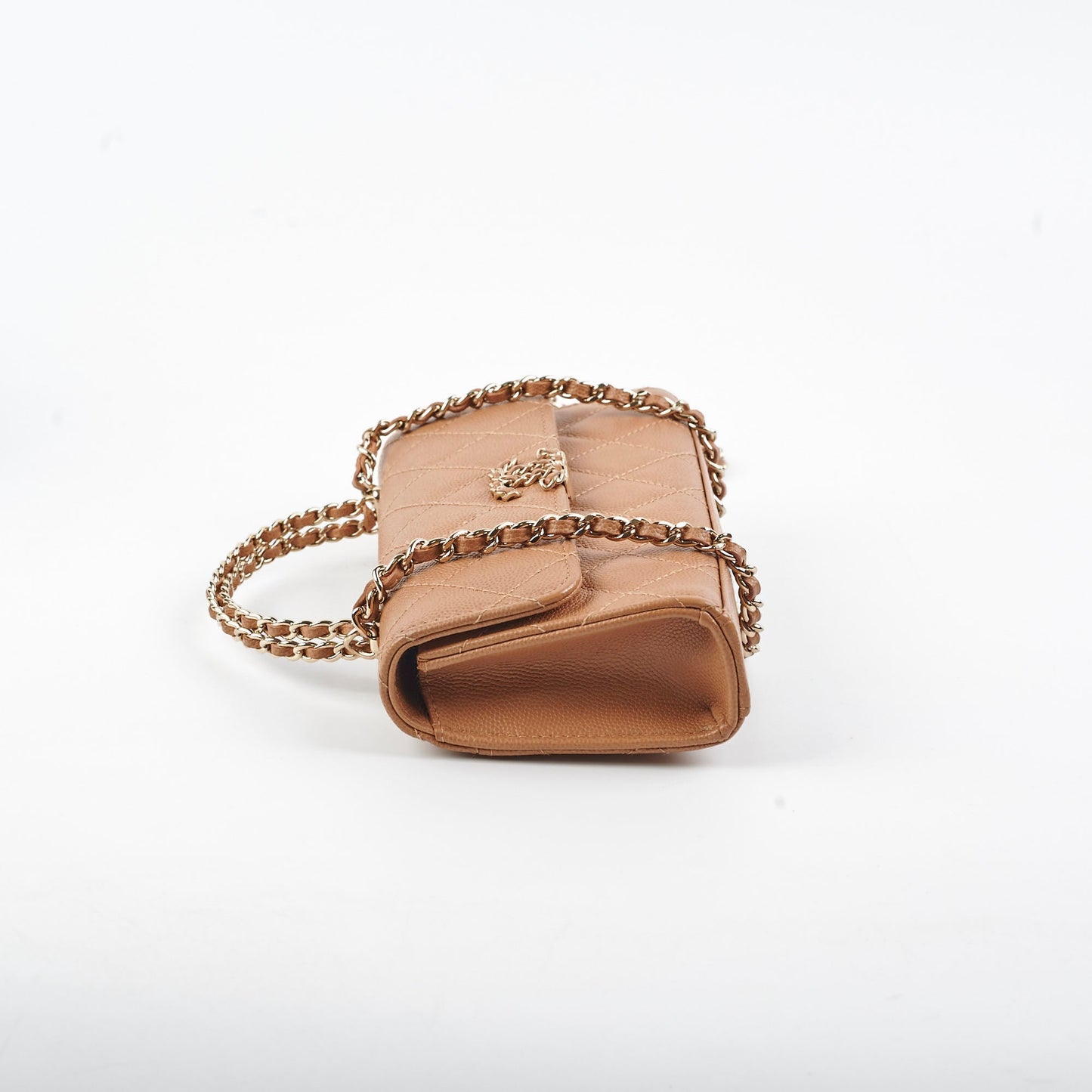 Chanel Kelly Top Handle Dark Beige Caviar