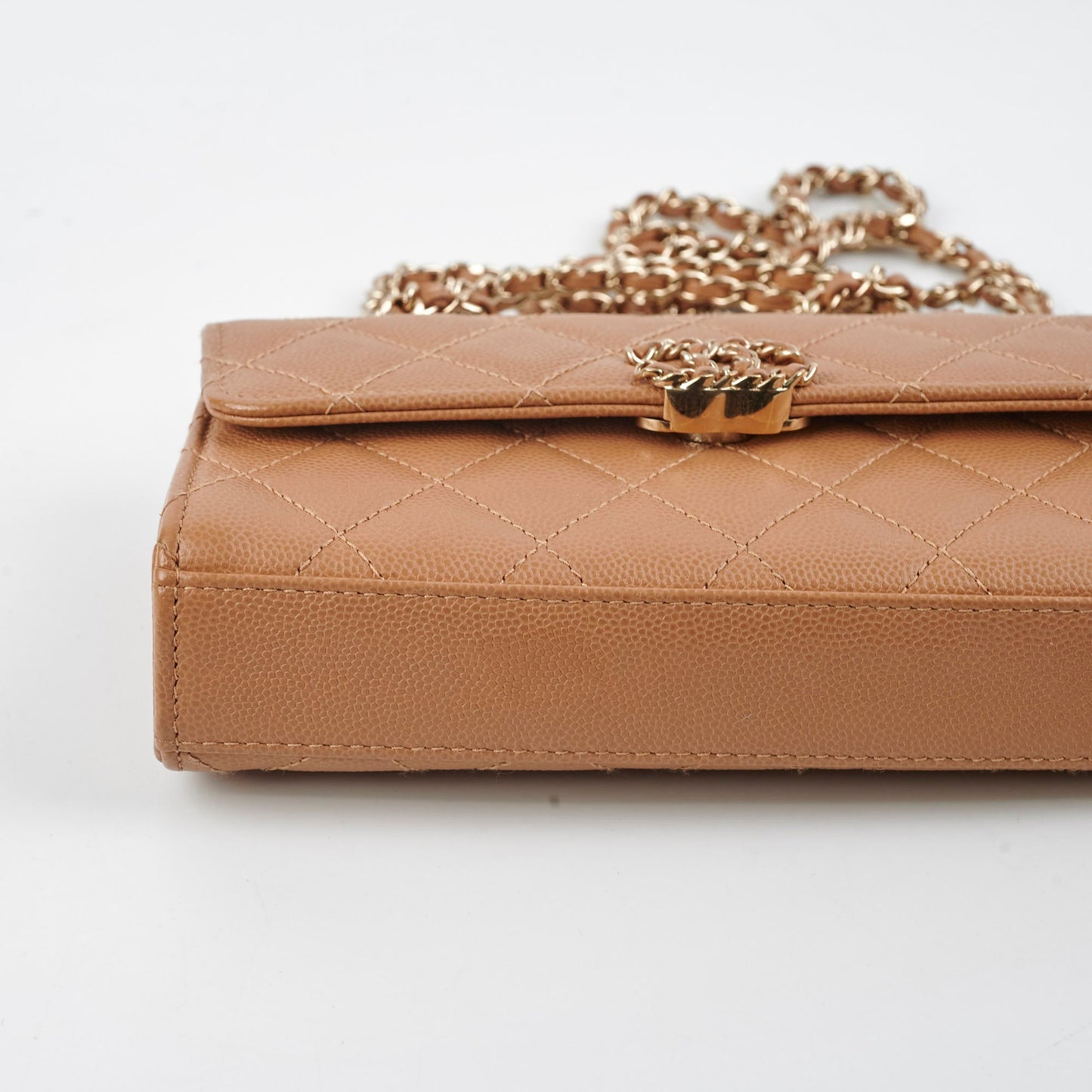 Chanel Kelly Top Handle Dark Beige Caviar
