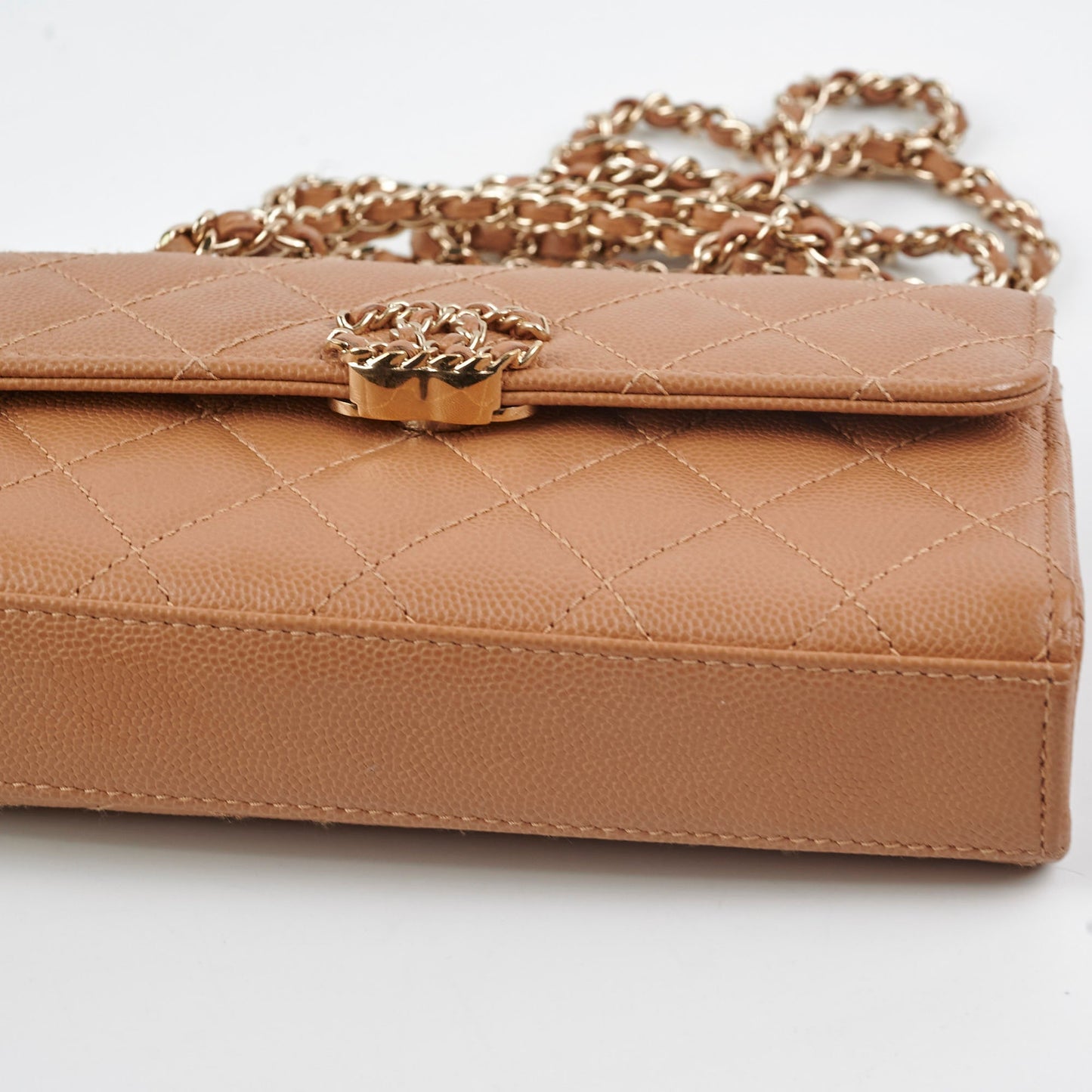 Chanel Kelly Top Handle Dark Beige Caviar