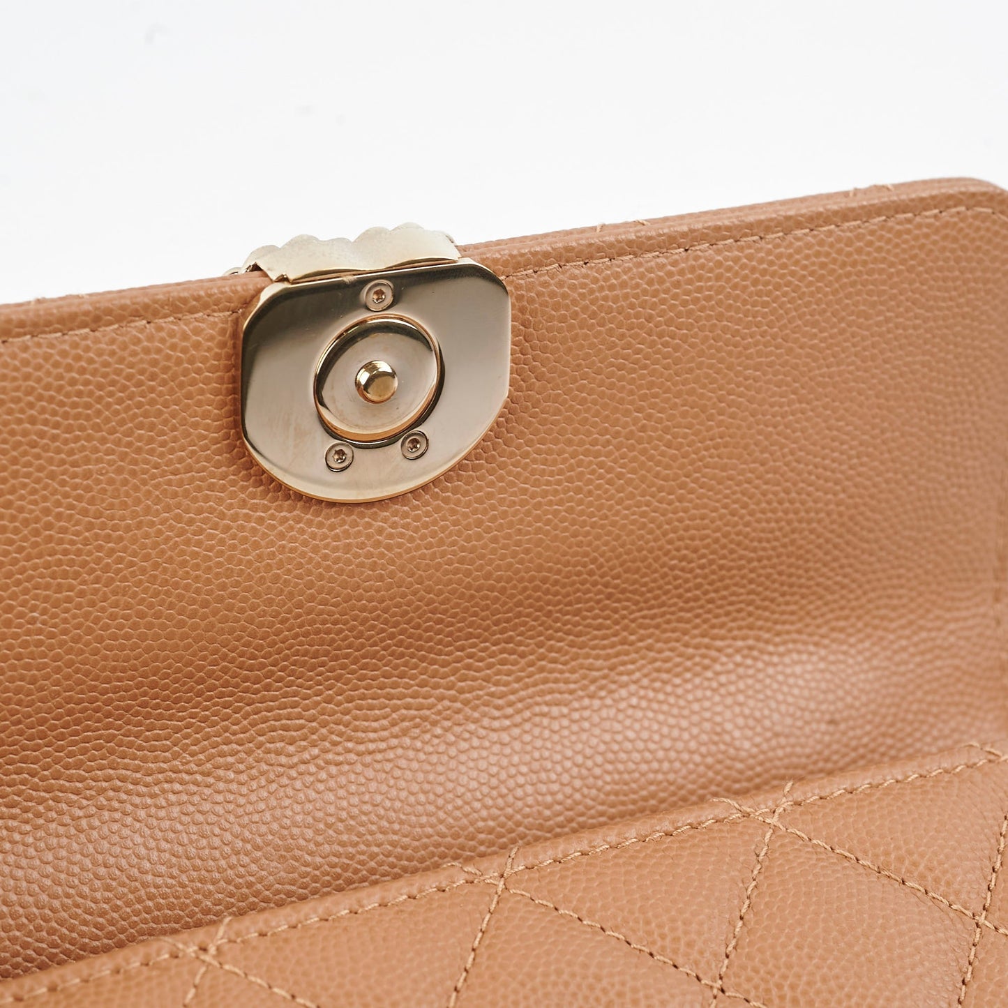 Chanel Kelly Top Handle Dark Beige Caviar