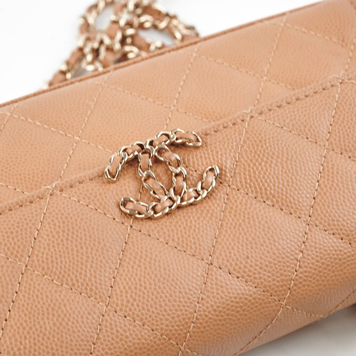 Chanel Kelly Top Handle Dark Beige Caviar