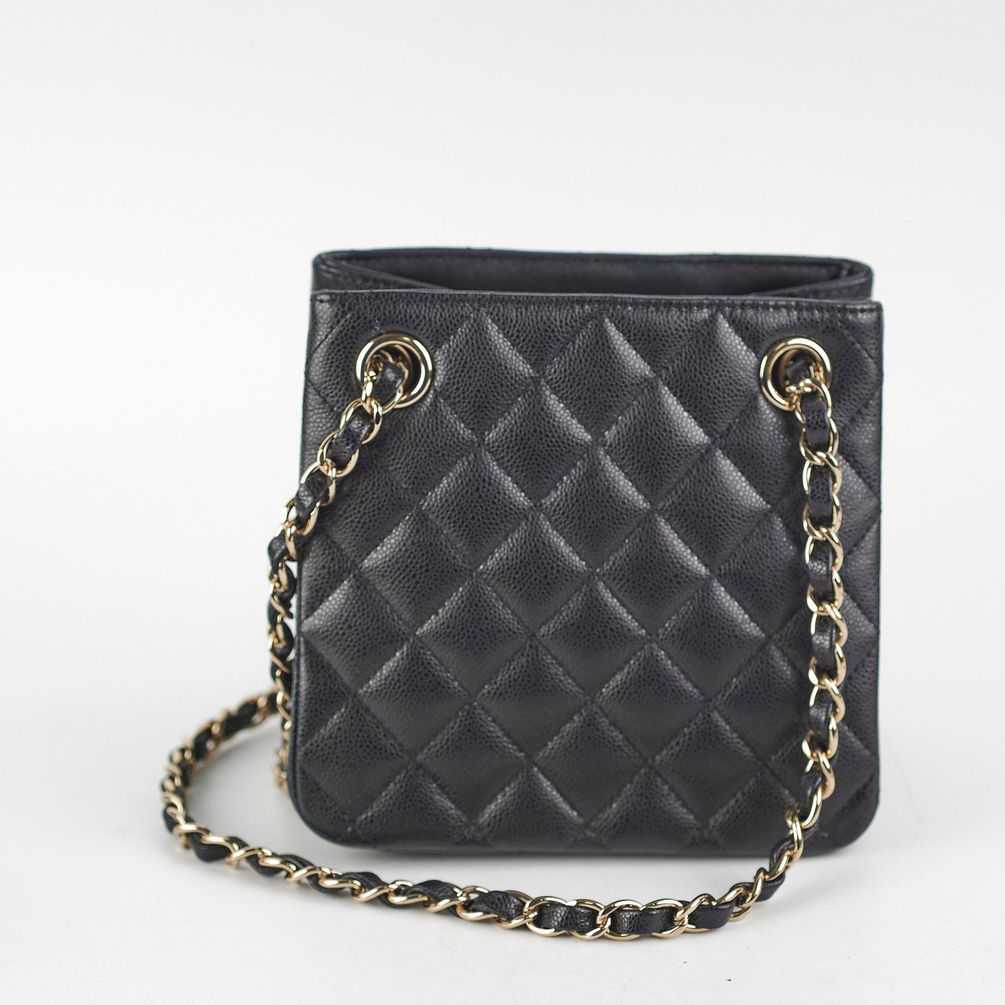 Chanel 22S Mini Bucket Bag Caviar Black Microchip 2023
