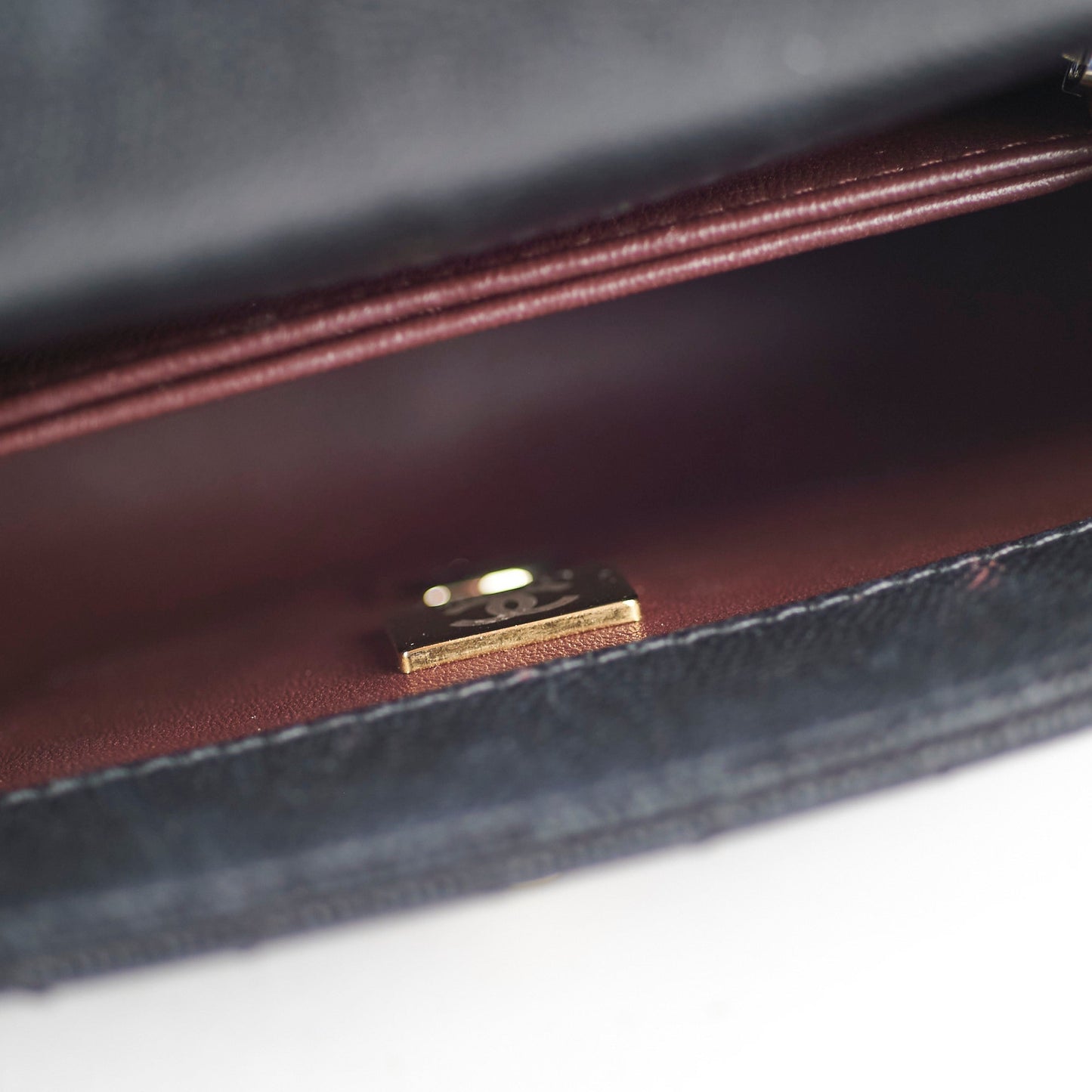 Chanel Coco Handle Mini Caviar Black lizard embossed handle