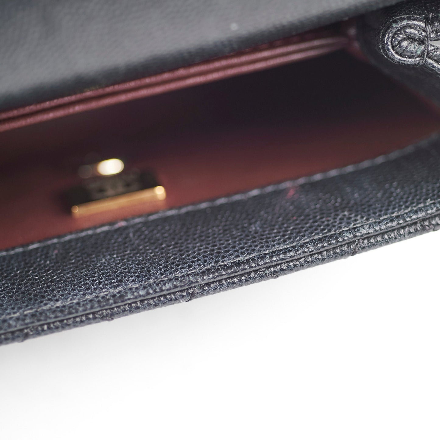 Chanel Coco Handle Mini Caviar Black lizard embossed handle