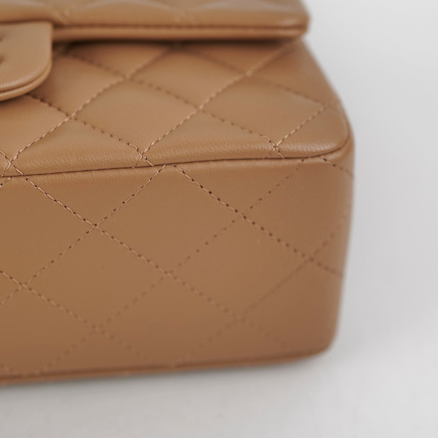 Chanel 22B Top Handle Mini Rectangular Dark Beige Microchip