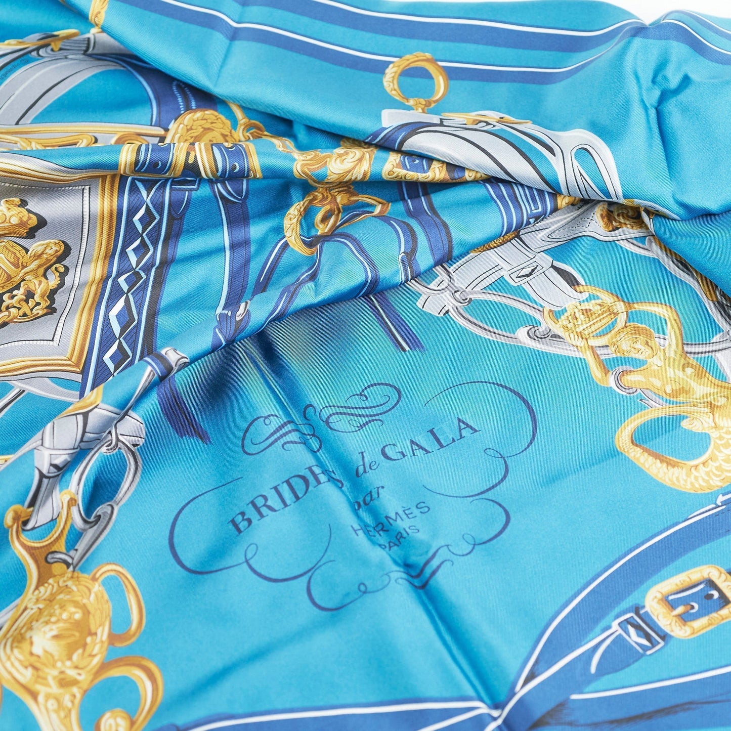 Hermes Dark Blue 90cm Square Scarf