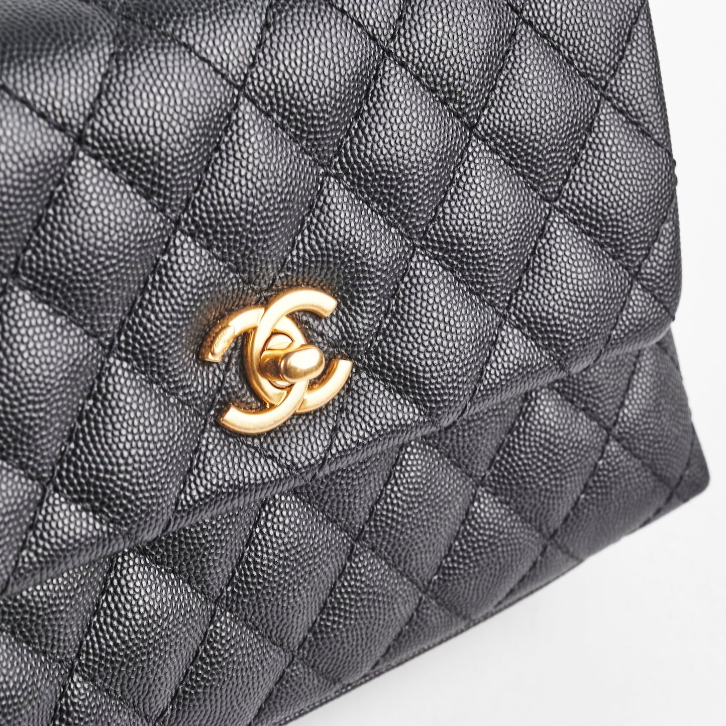 Chanel Small Coco Handle Caviar Black