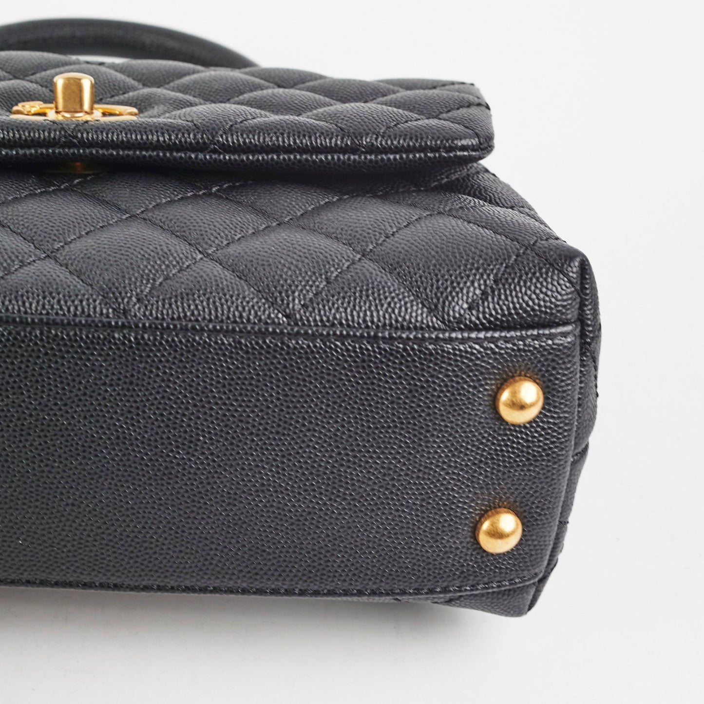 Chanel Small Coco Handle Caviar Black