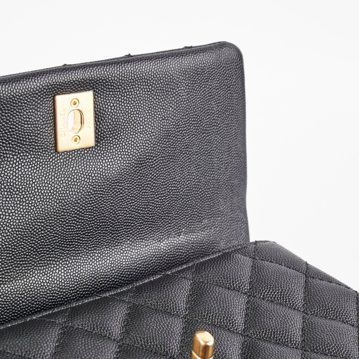 Chanel Small Coco Handle Caviar Black