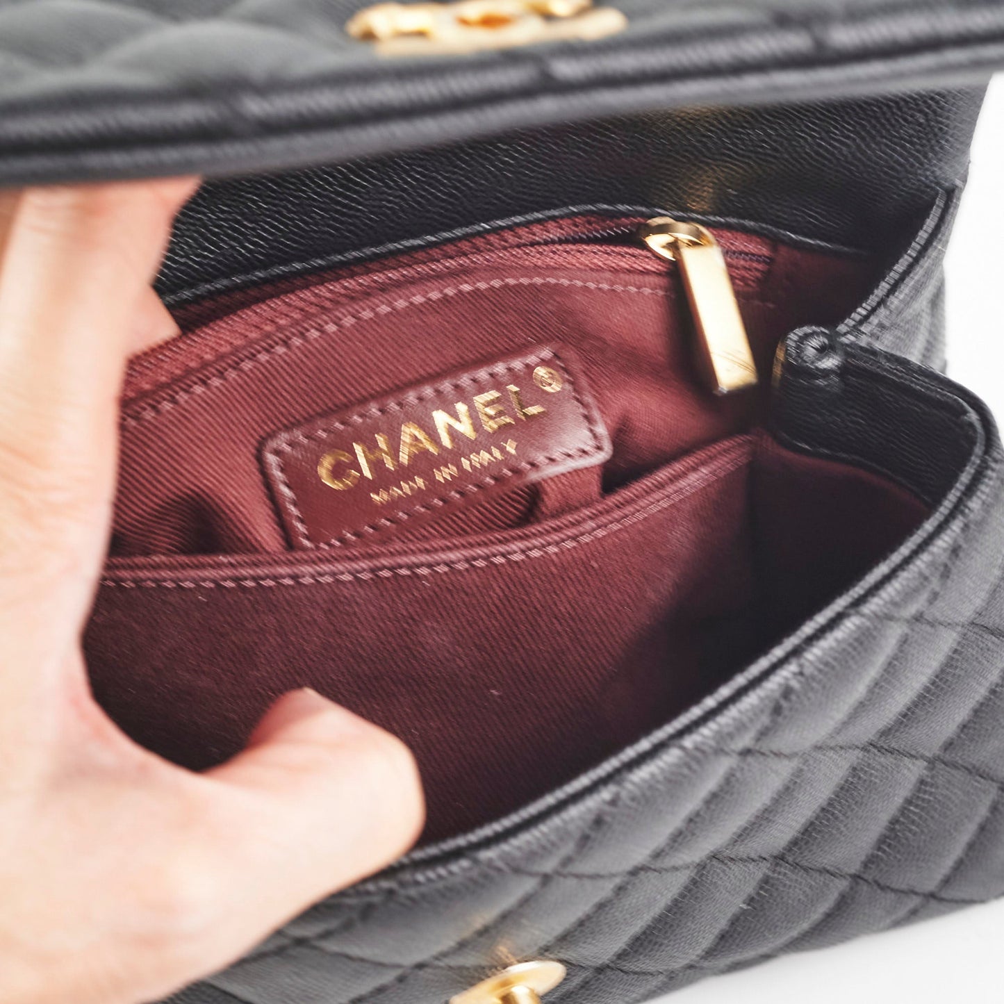 Chanel Small Coco Handle Caviar Black