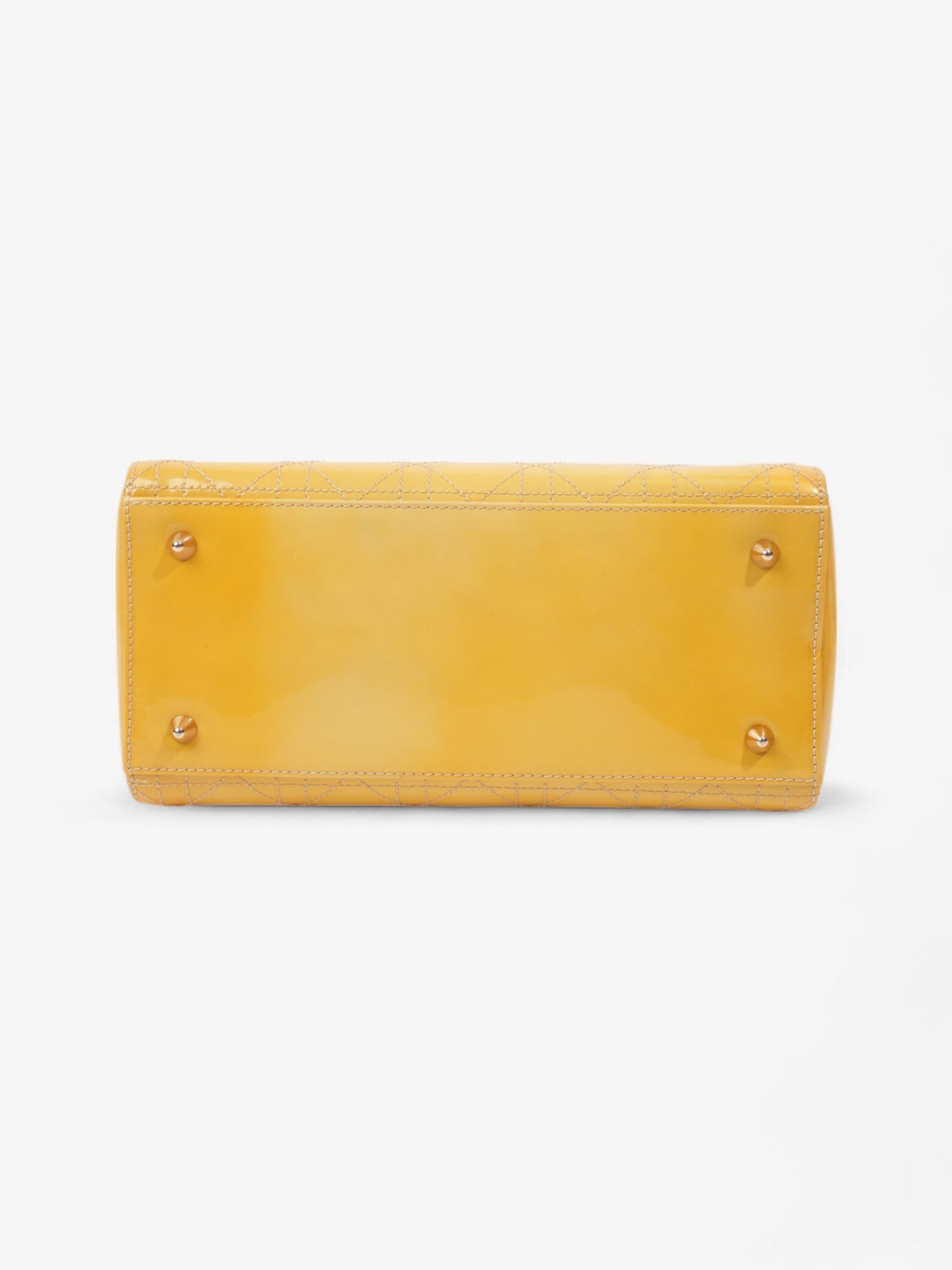 Christian Dior Lady Dior Yellow Patent Leather Medium