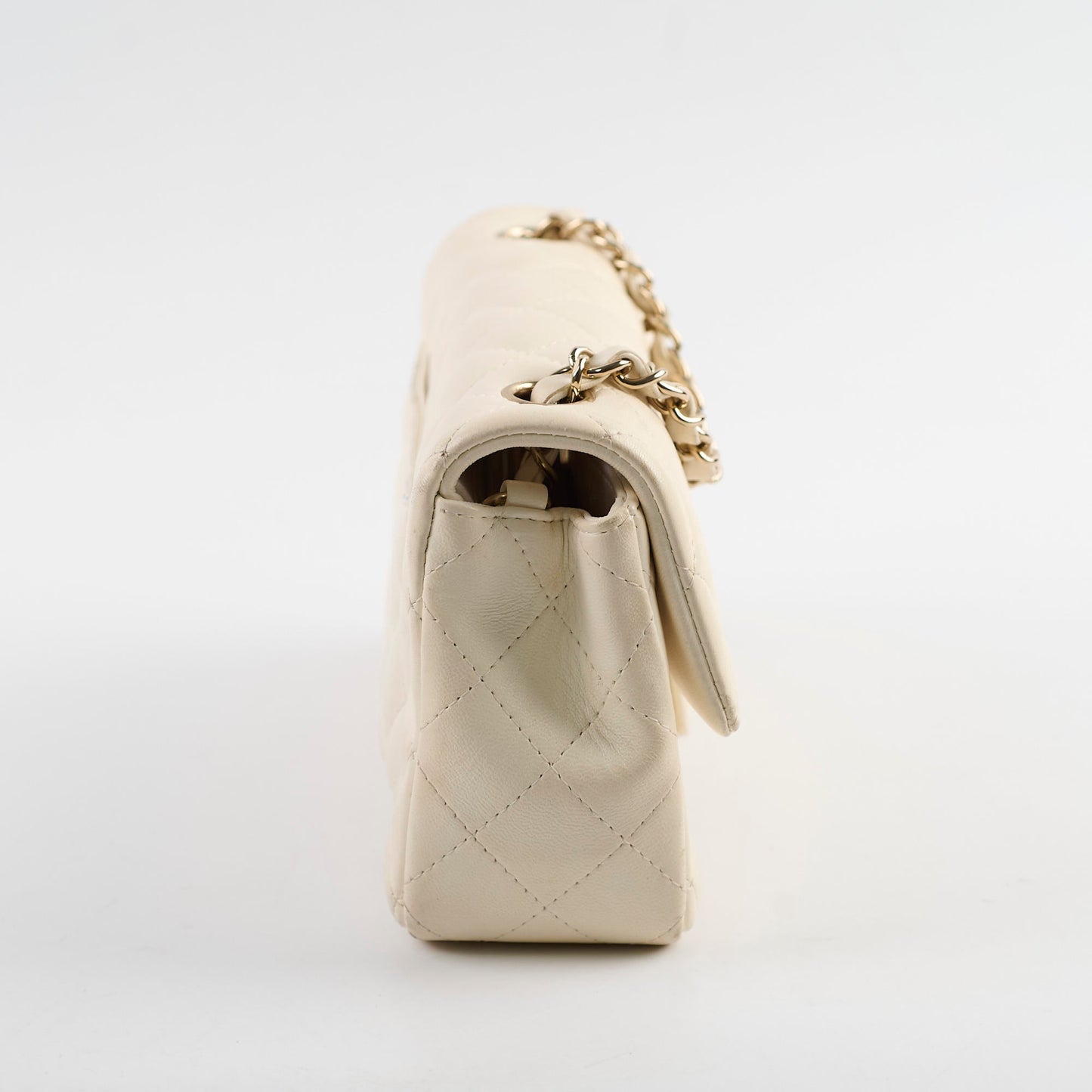 Chanel Mini Rectangular Cream Lambskin Crossbody- Microchipped
