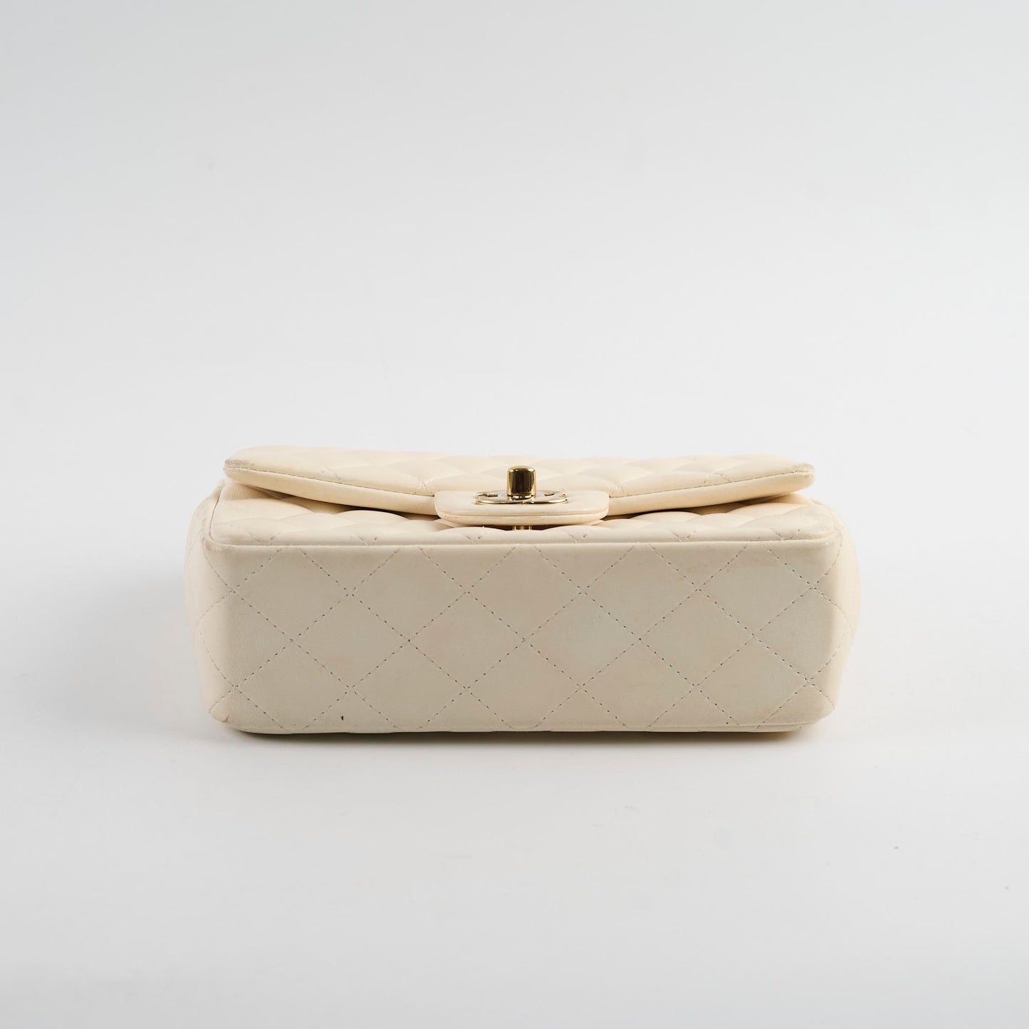 Chanel Mini Rectangular Cream Lambskin Crossbody- Microchipped