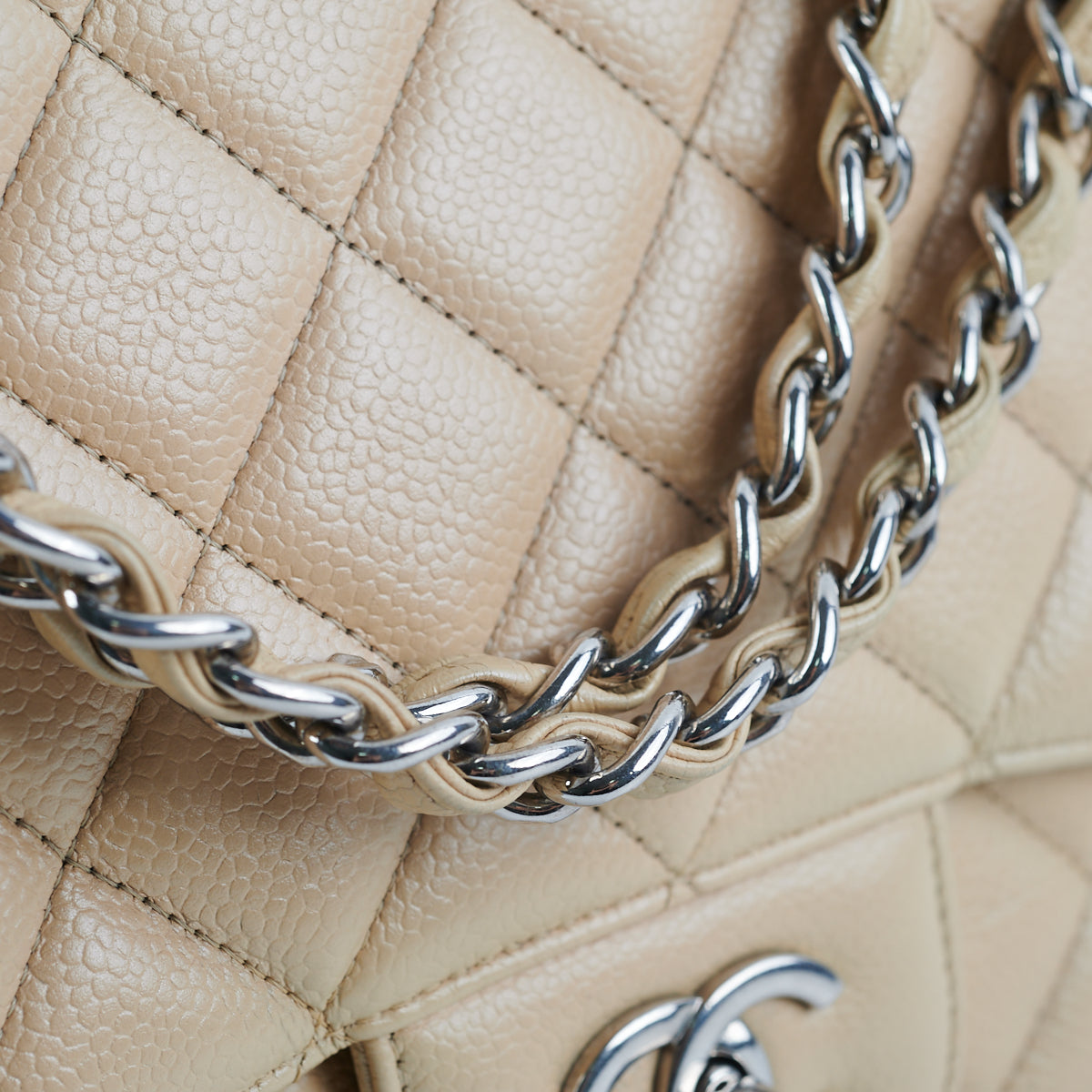 Chanel Classic Flap Jumbo Caviar Beige