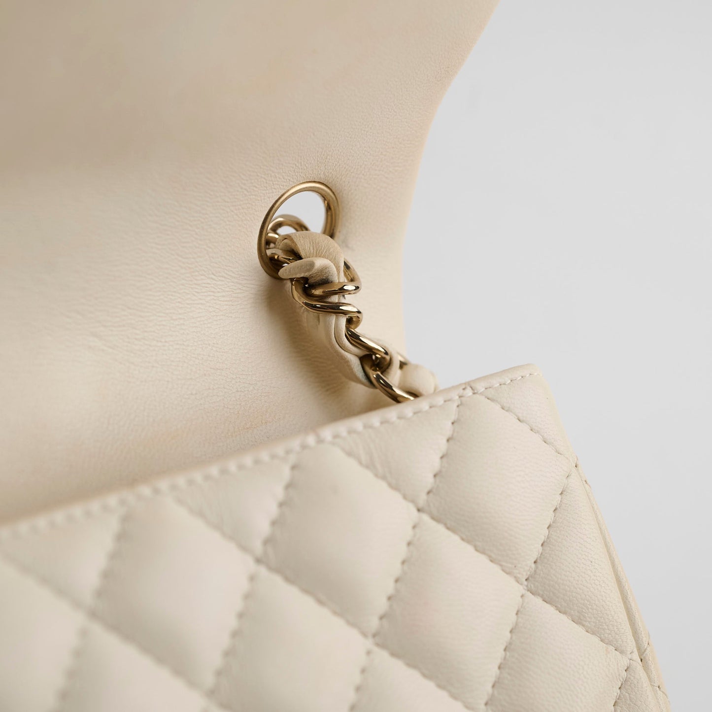 Chanel Mini Rectangular Cream Lambskin Crossbody- Microchipped