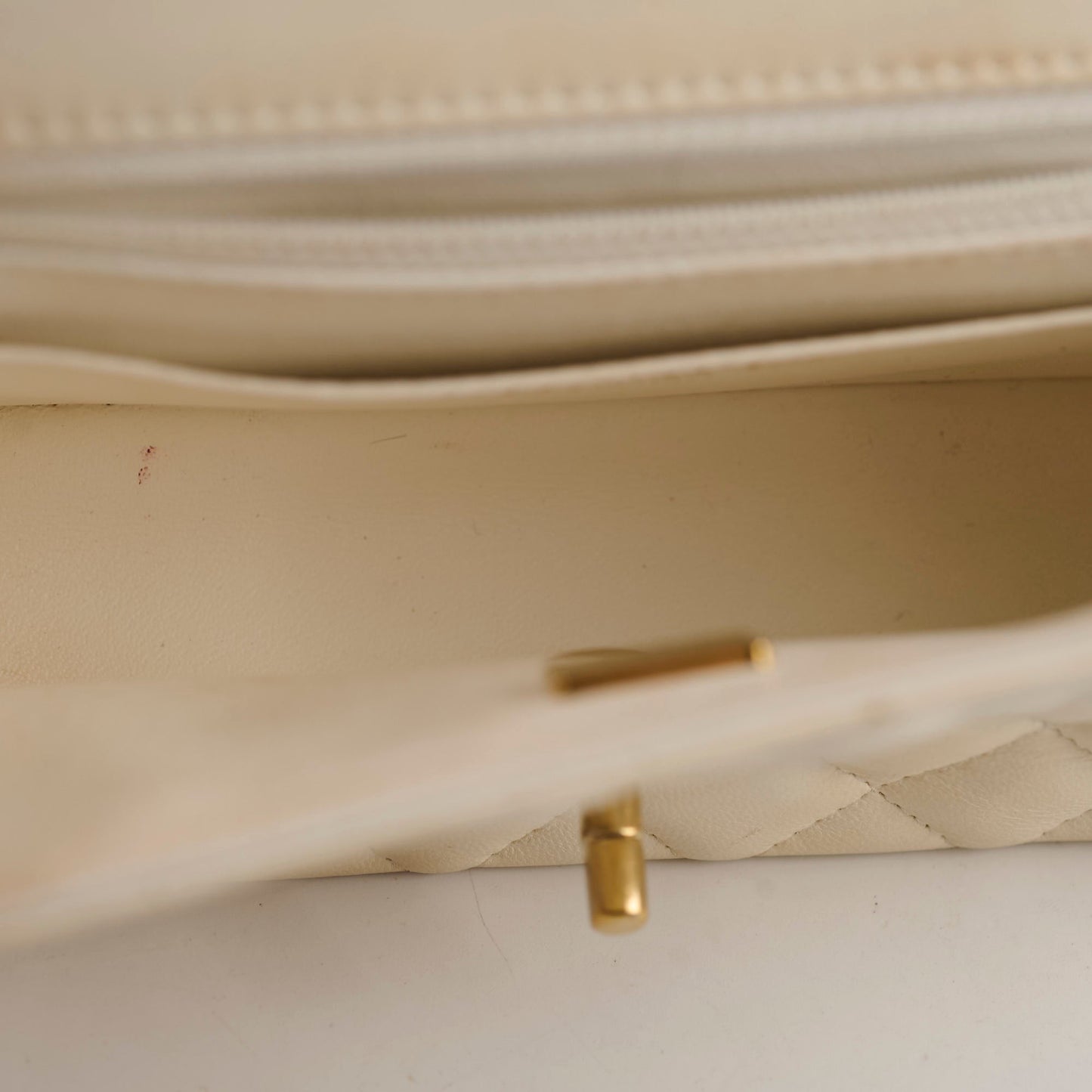 Chanel Mini Rectangular Cream Lambskin Crossbody- Microchipped
