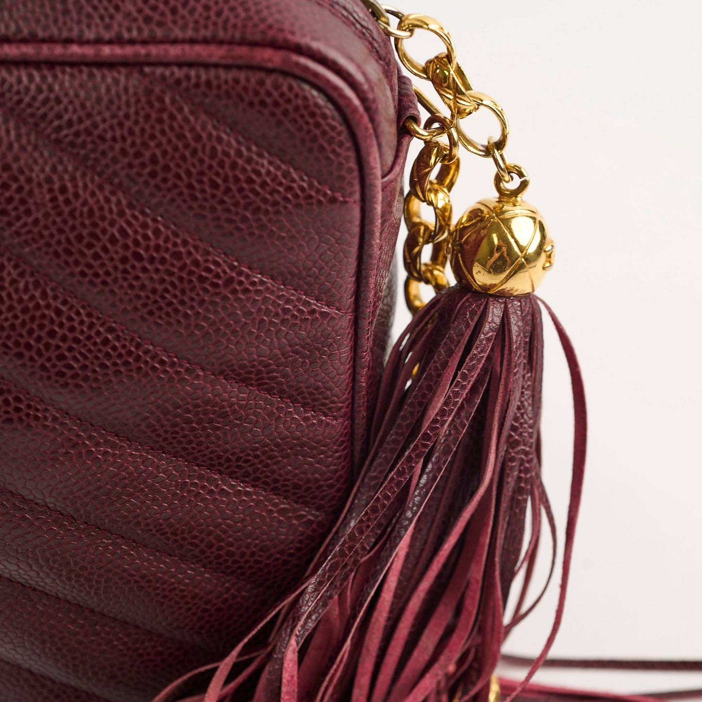 Chanel  Burgundy Camera Chevron Crossbody - Series 2