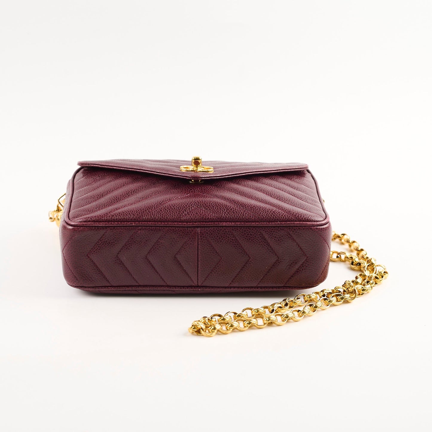 Chanel  Burgundy Camera Chevron Crossbody - Series 2