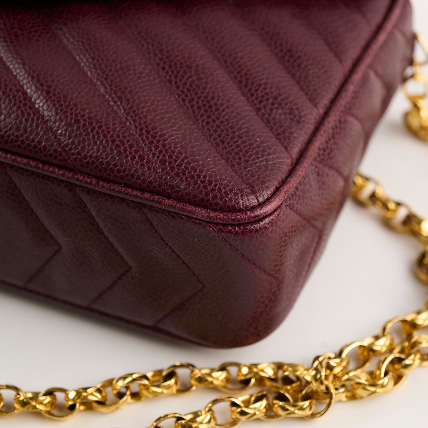 Chanel  Burgundy Camera Chevron Crossbody - Series 2