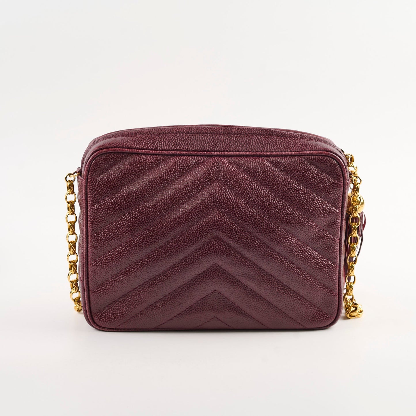 Chanel  Burgundy Camera Chevron Crossbody - Series 2