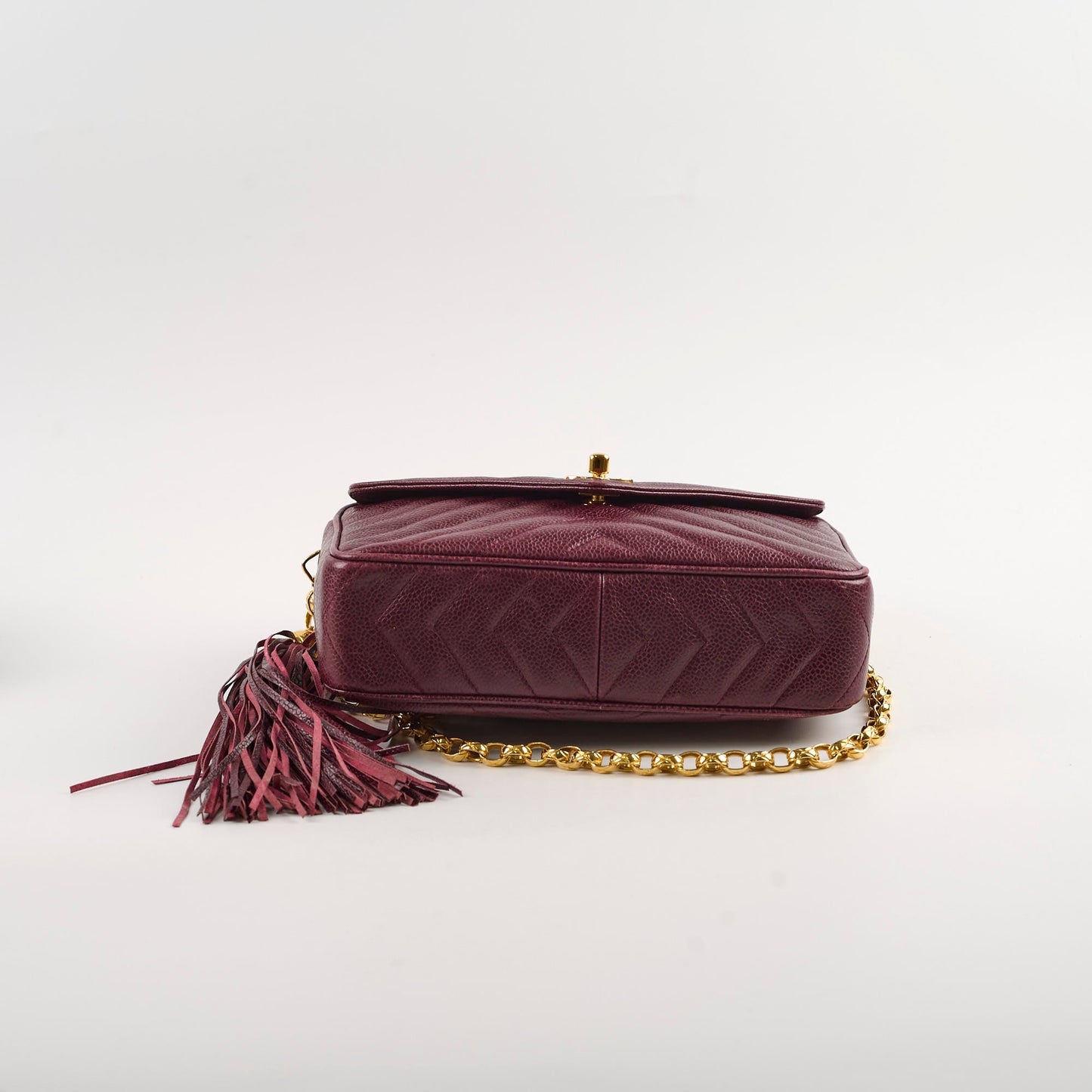 Chanel  Burgundy Camera Chevron Crossbody - Series 2