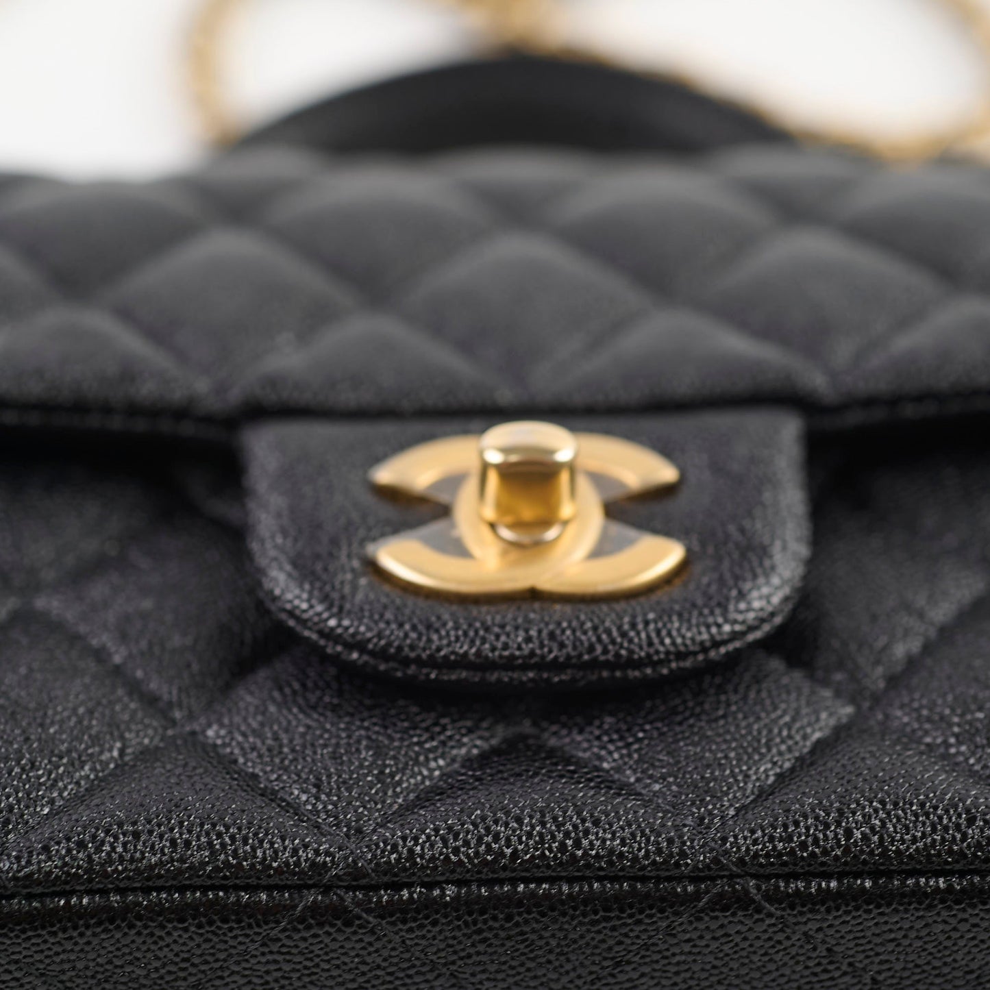 Chanel Caviar Rectangular with Top Handle Black  31 Series