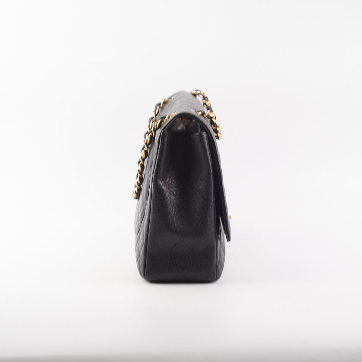 Chanel  Maxi single Flap Quilted Caviar Black