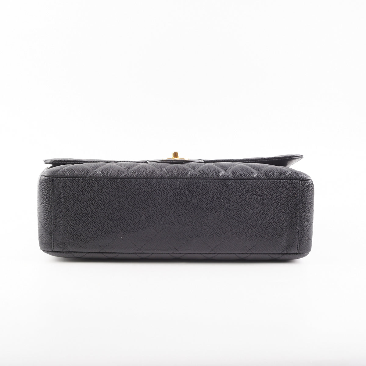 Chanel  Maxi single Flap Quilted Caviar Black
