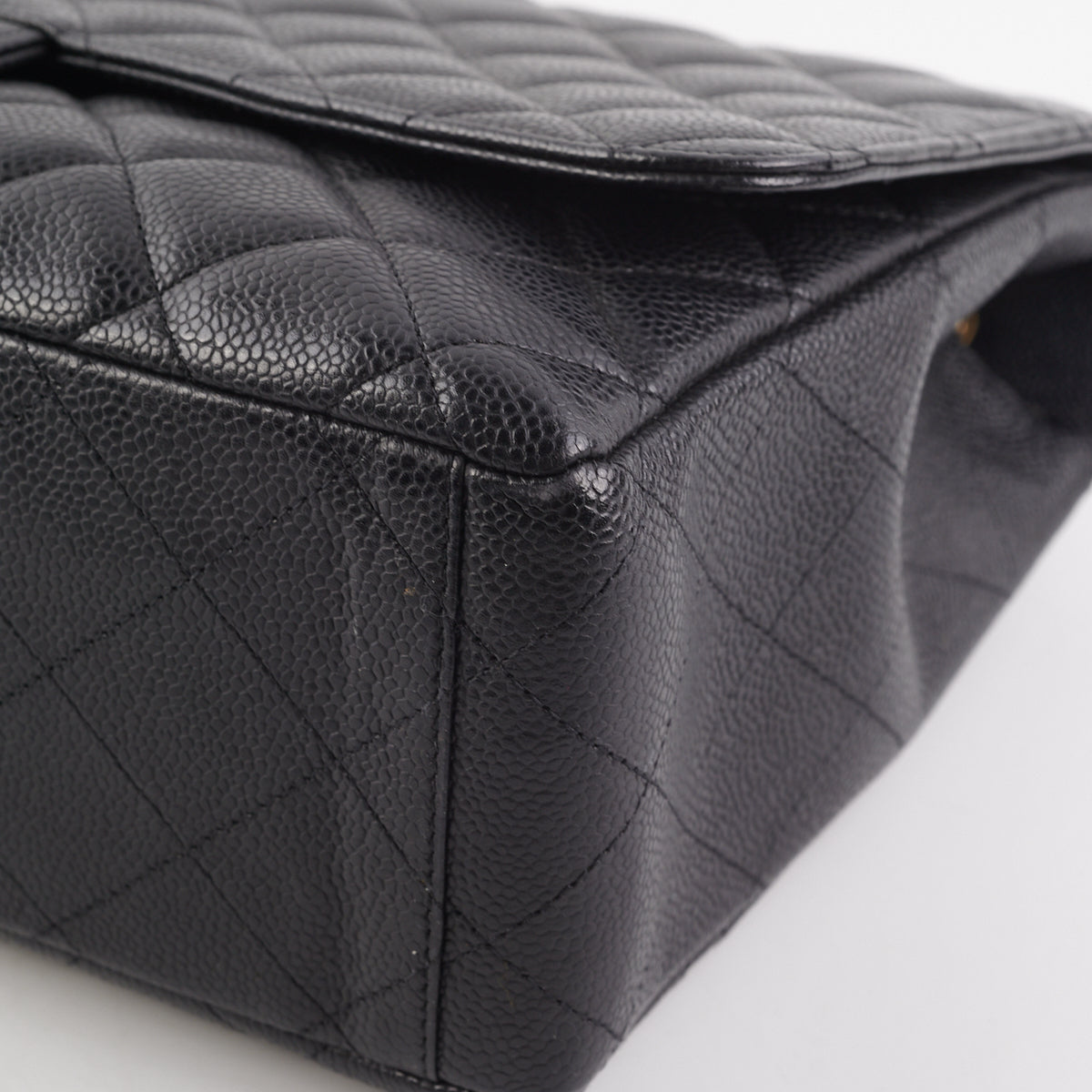 Chanel  Maxi single Flap Quilted Caviar Black