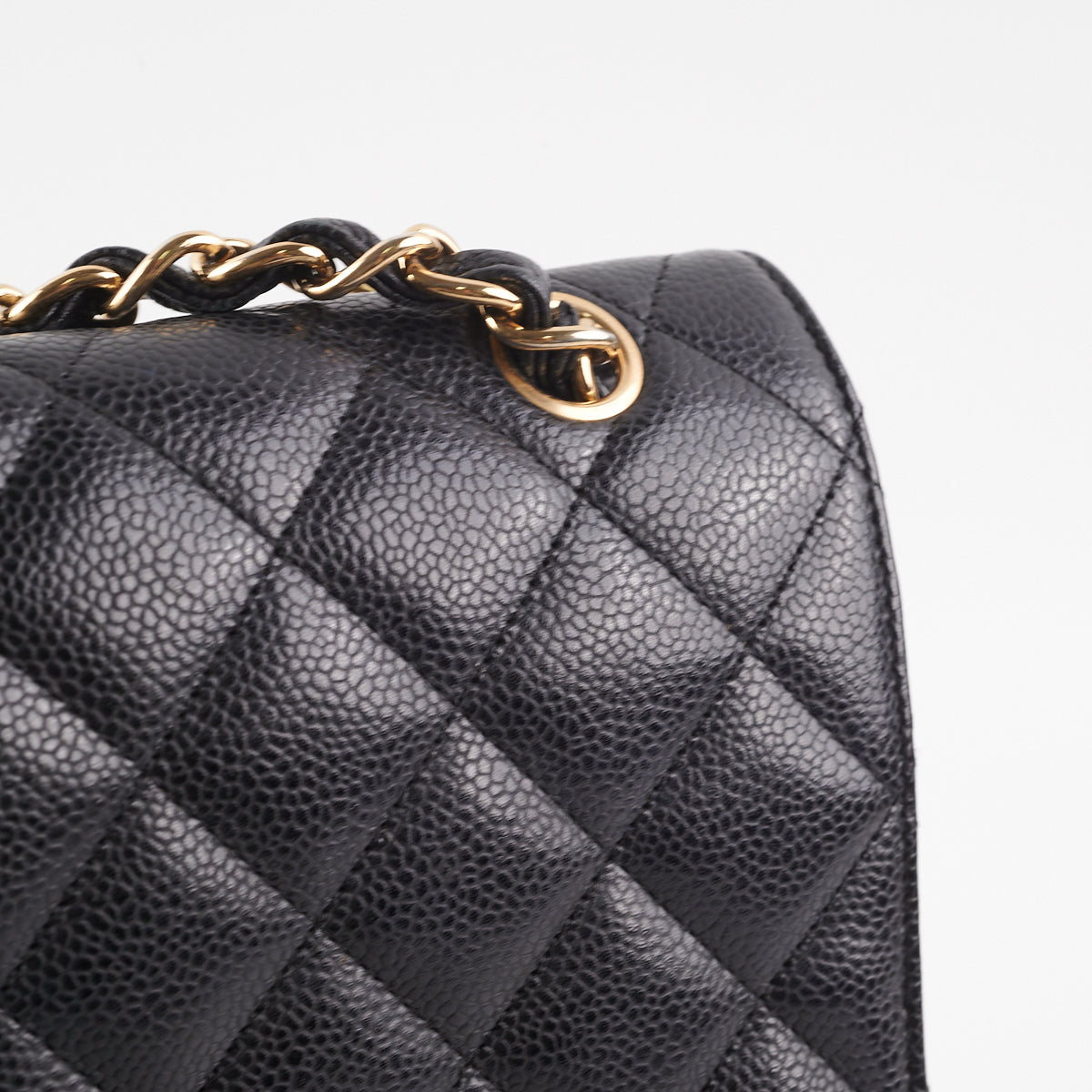 Chanel  Maxi single Flap Quilted Caviar Black