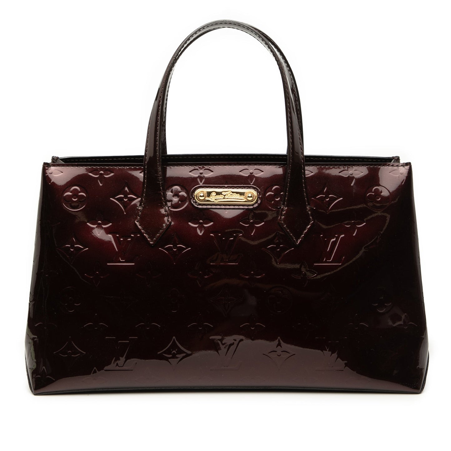 Dark Purple Louis Vuitton Monogram Vernis Wilshire PM Handbag