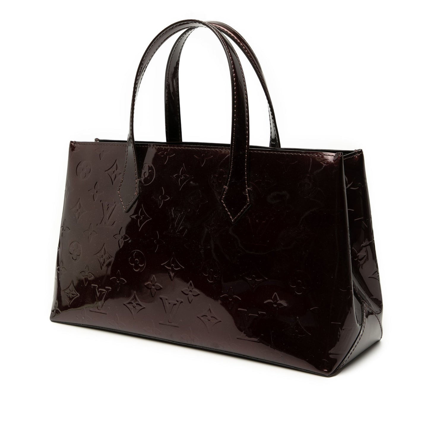 Dark Purple Louis Vuitton Monogram Vernis Wilshire PM Handbag