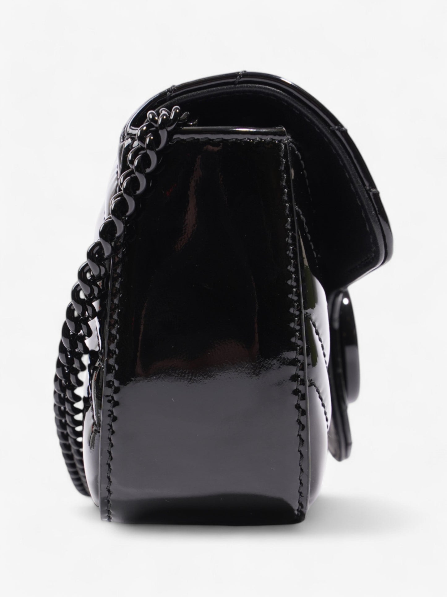 Gucci GG Marmont Black Patent Leather Super Mini