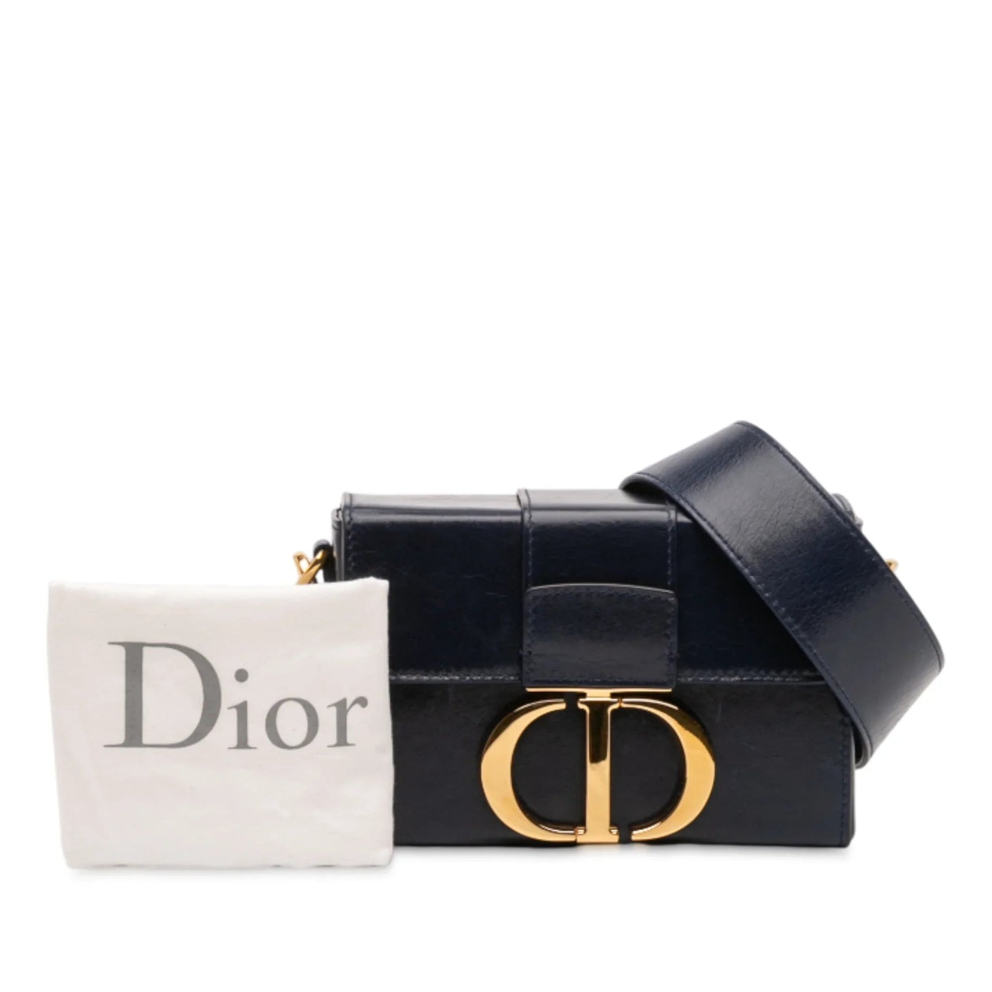 Blue Dior Leather 30 Montaigne Box Bag