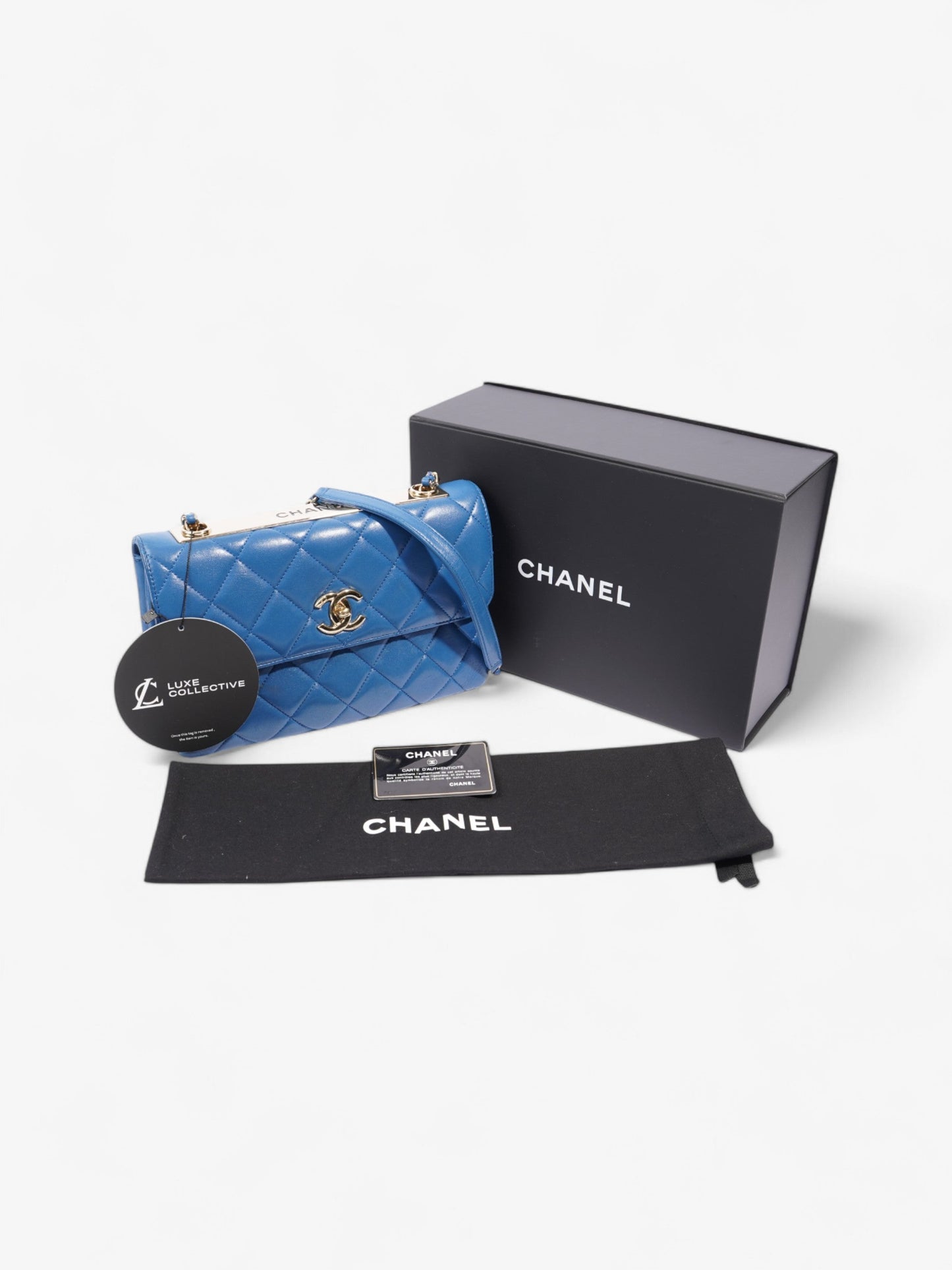 Chanel Trendy CC Blue Lambskin Leather Medium